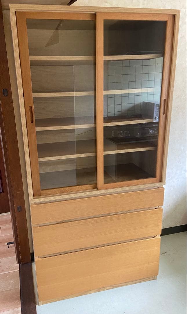 無印良品 食器棚 オーク材 カップボード キャビネット 木製 ナチュラル モダン