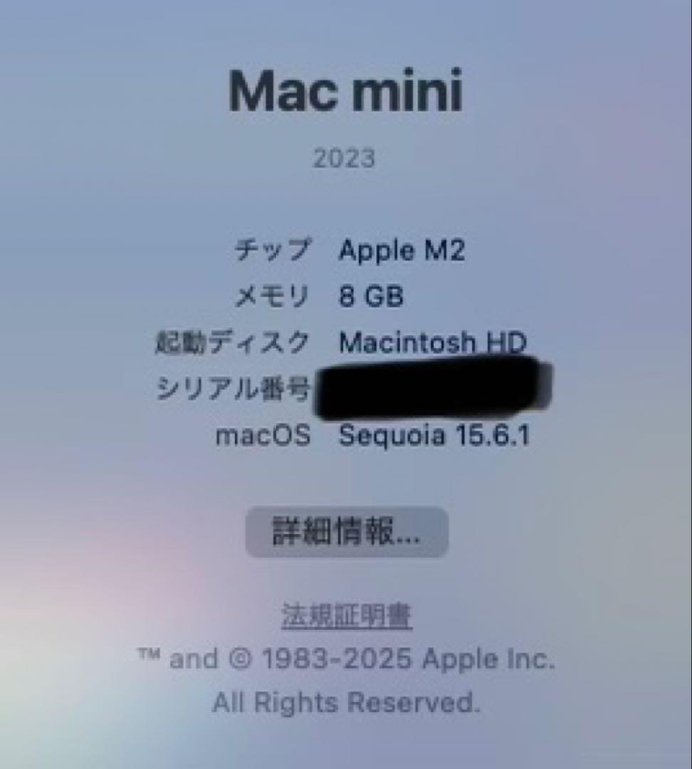 【美品＆動作◎】Mac mini 2023 M2 8GB 【SSD 1TB拡張】