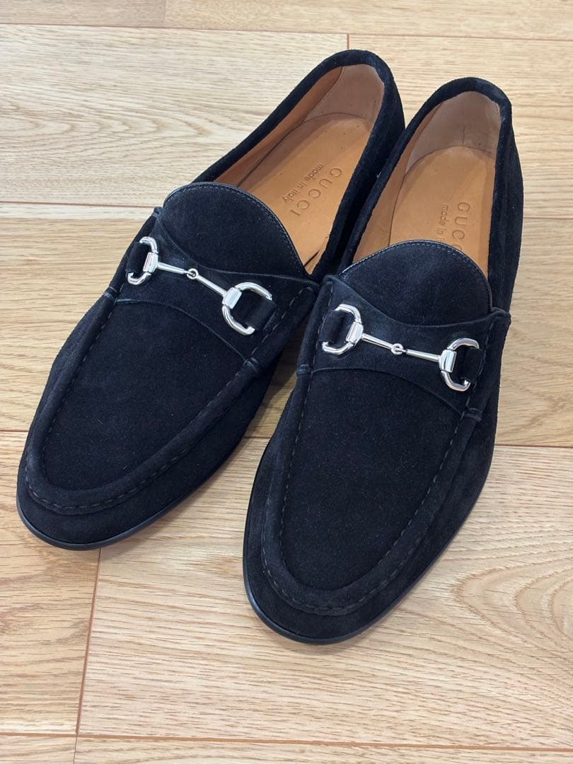 ✨新品未使用✨GUCCI ホースビットローファー 黒銀 10 2/1 28.5