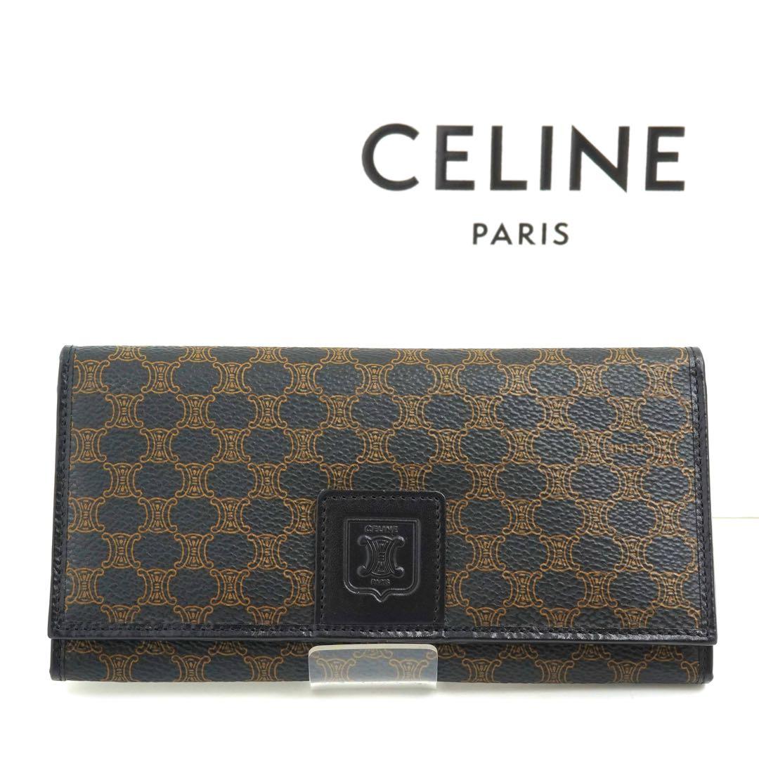 ✨未使用に近い✨　CELINE 長財布　マカダム　トリオンフ　がま口　折り財布