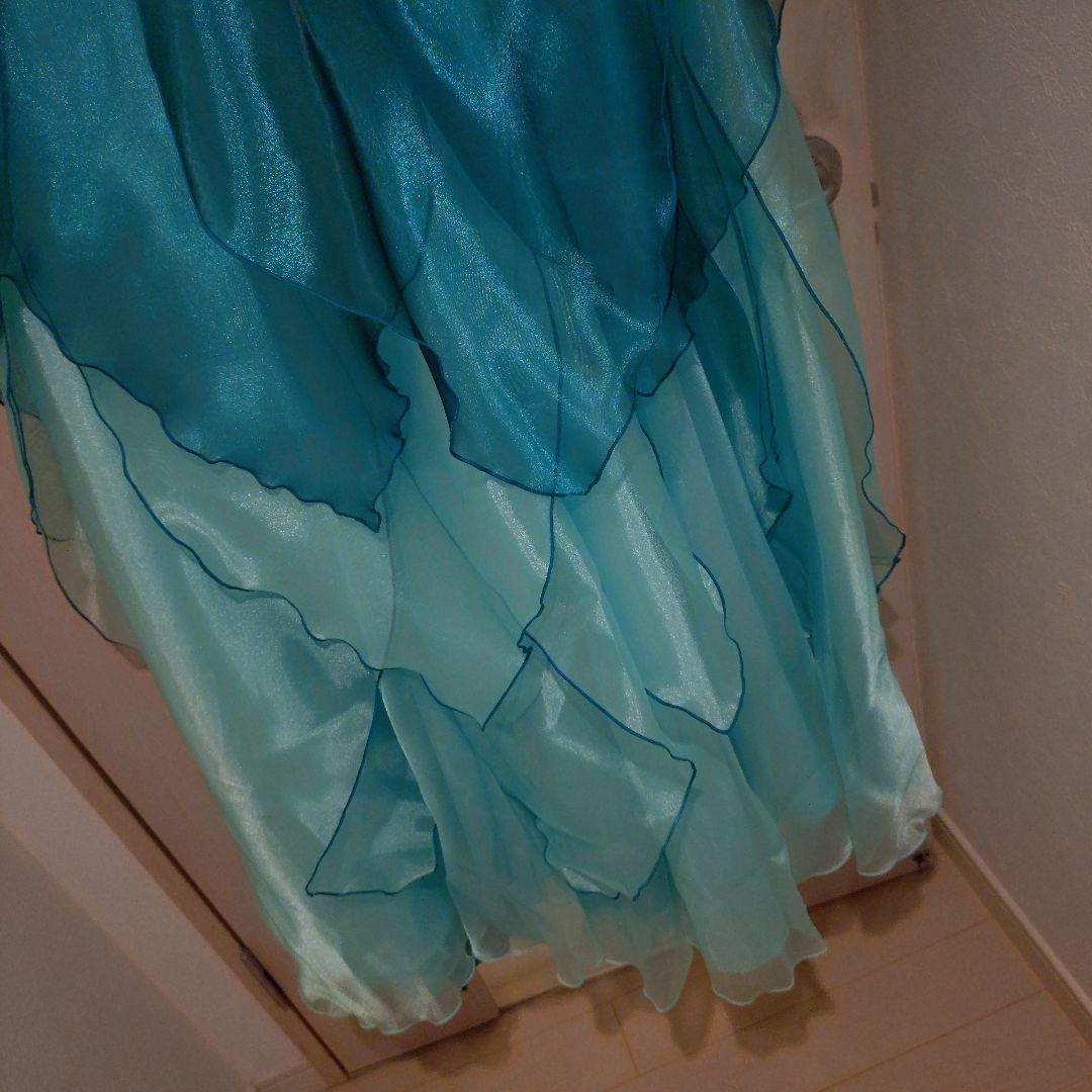 13号日本製ノン・プレステージ／緑シフォンカラードレス演奏会用