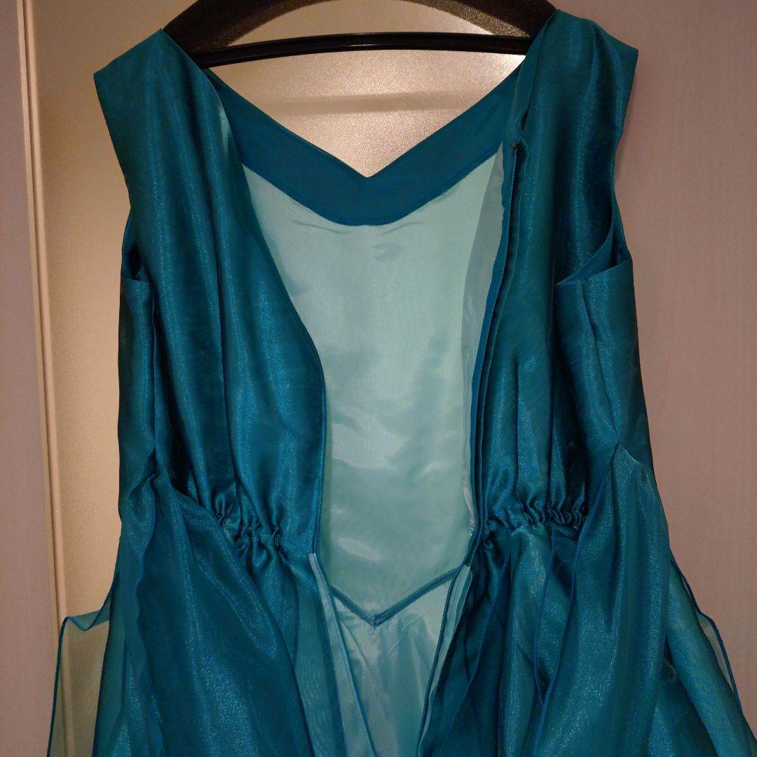 13号日本製ノン・プレステージ／緑シフォンカラードレス演奏会用