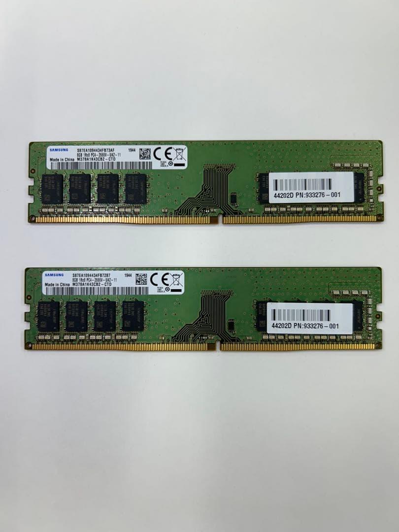 Samsung DDR4 8GB メモリ 2枚セット　動作確認済