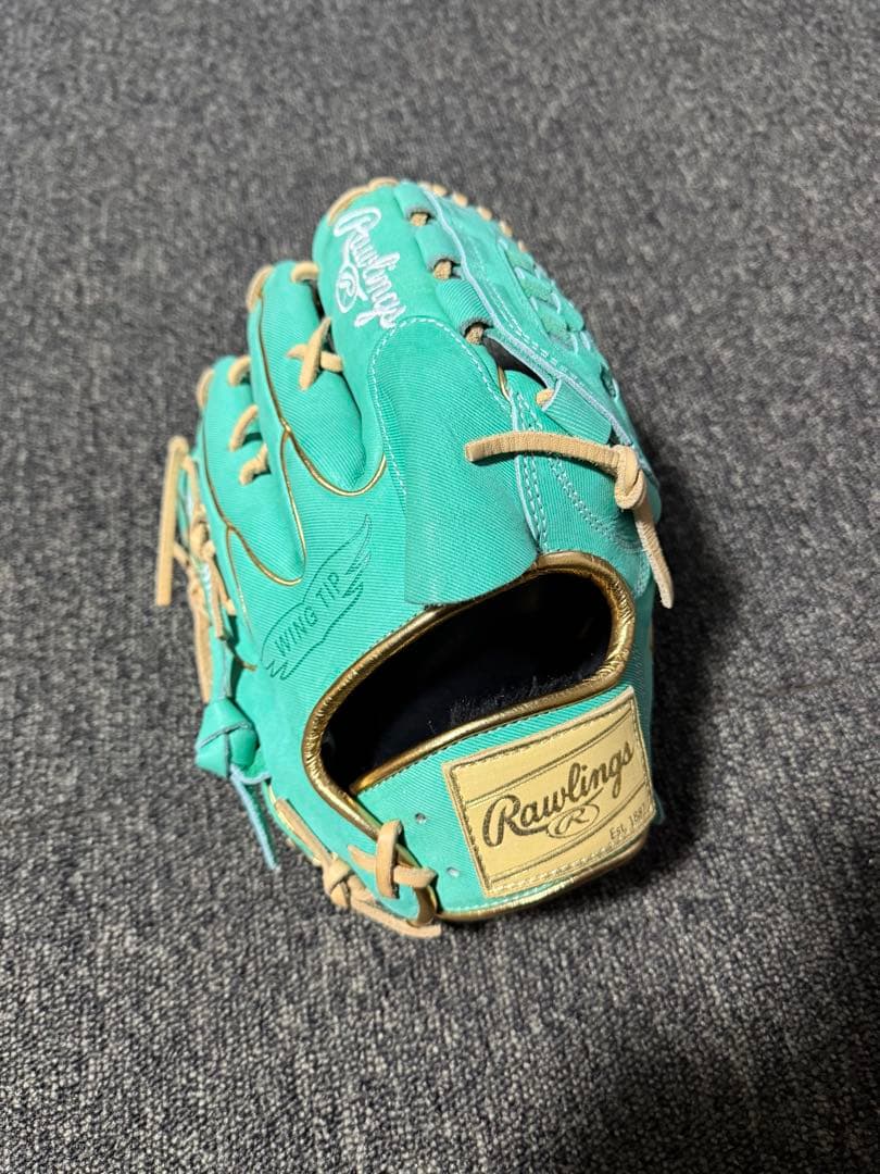 【極美品】Rawlings 投手用 右投 軟式 グリーン ミント 野球