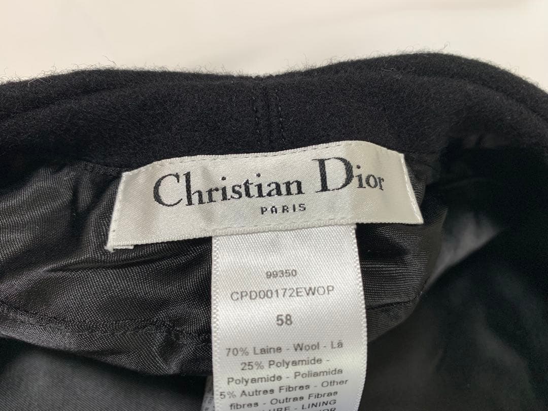 極美品✨ Christian Dior ベレー帽 パール付き ディオール 黒