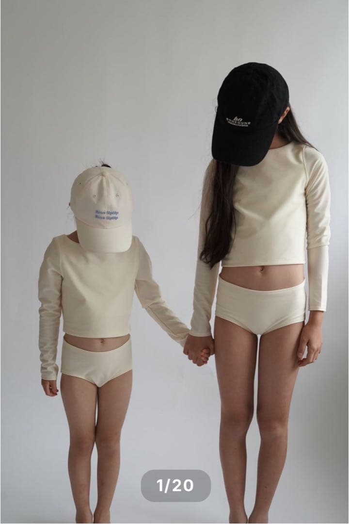 chaisy キッズ　セパレート　長袖　水着　アイボリー　100〜110