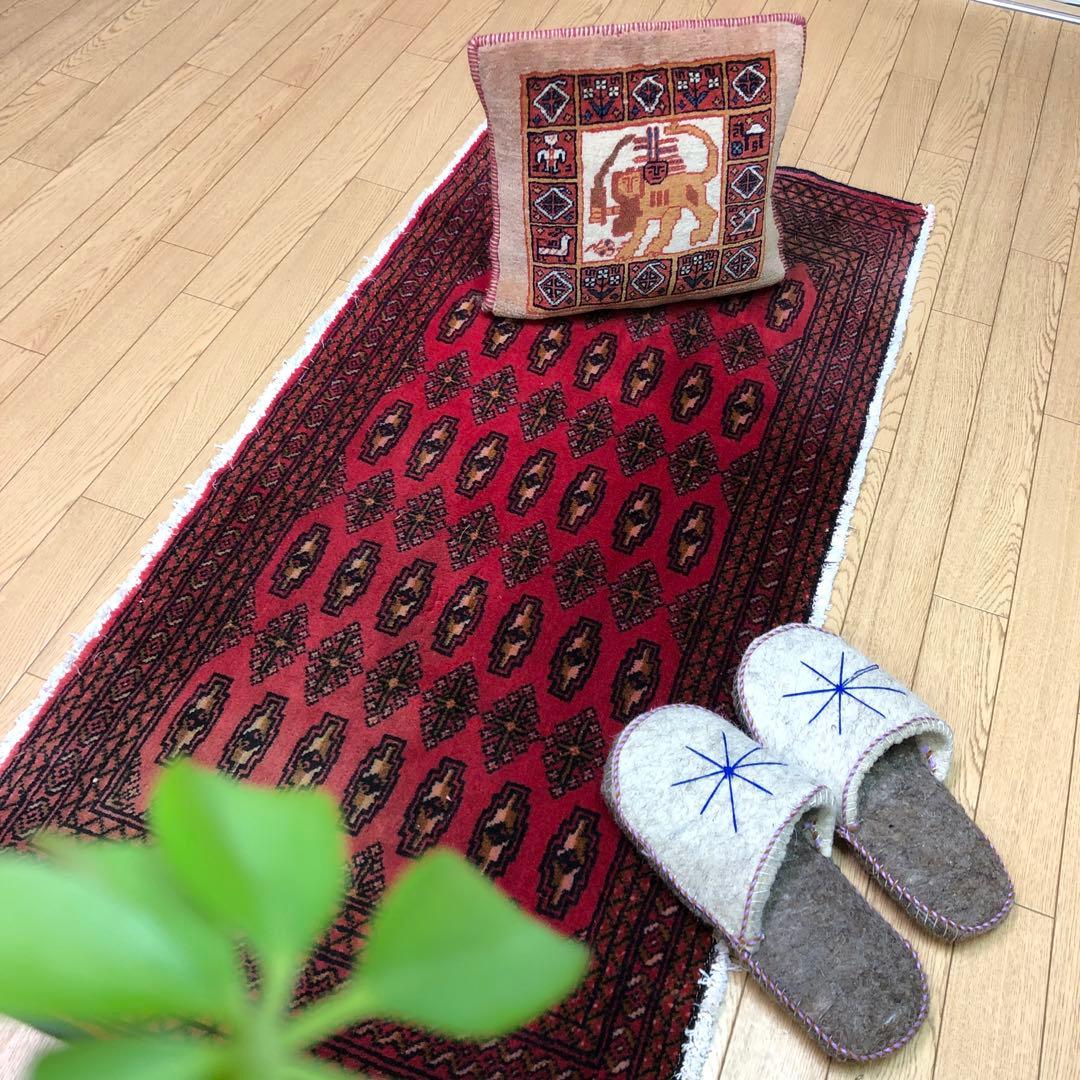 ペルシャ絨毯 ヴィンテージラグ 132×62cm 手織り オールドpersia