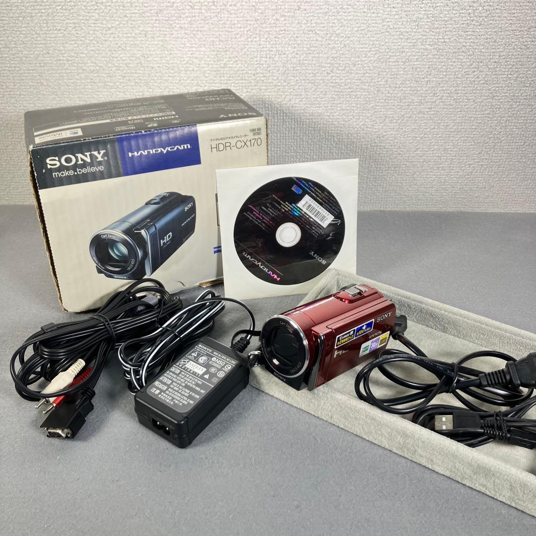 【箱付】SONY ビデオカメラ ハンディカム HDR-CX170 レッド