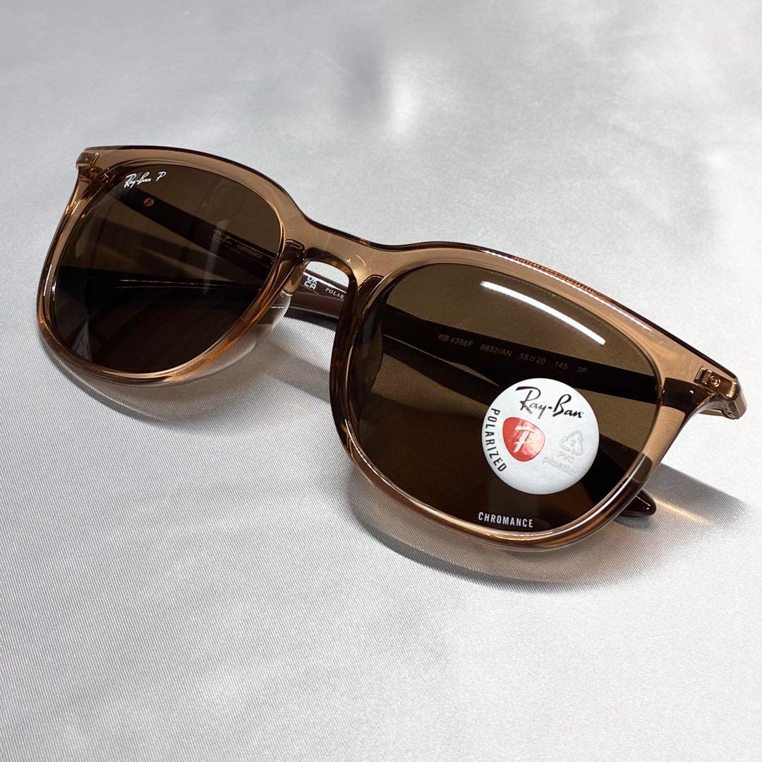 RB4386F 6652/AN レイバン サングラス クロマンス 偏光 ブラウン