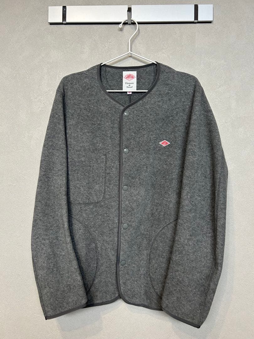 DANTON ノーカラーフリース ジャケットメンズ40グレー