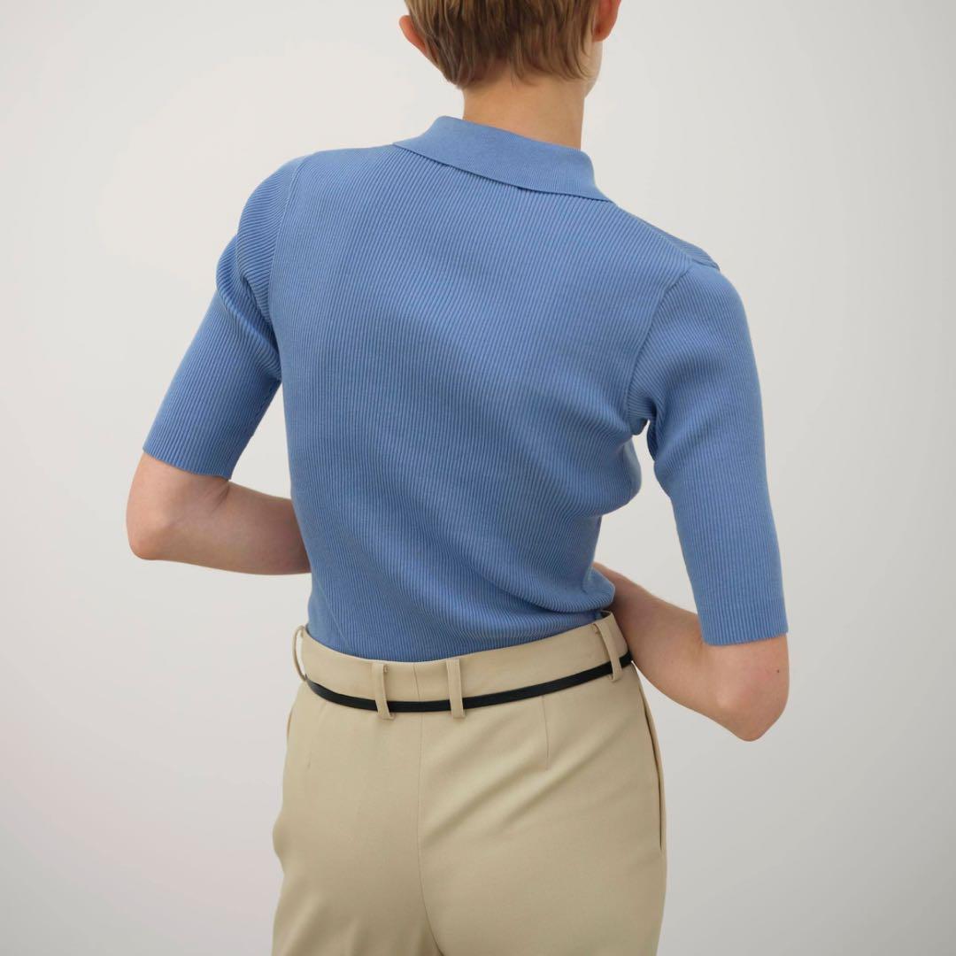 【美品】AURALEE オーラリー コットン ニットポロ ポロシャツ 半袖 0