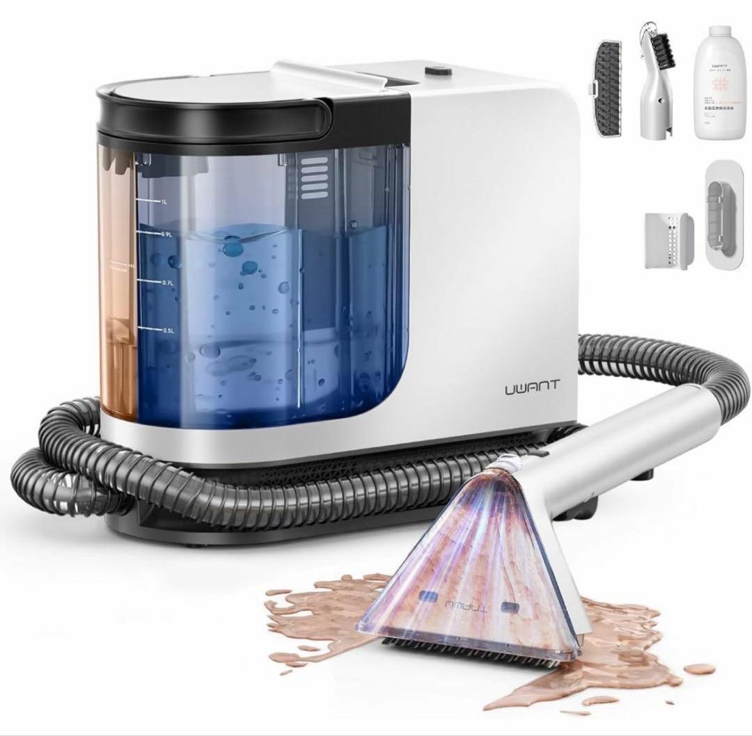 布洗浄機 12KPa 強力吸引力 2-in-1 大容量水タンク 電動洗浄機