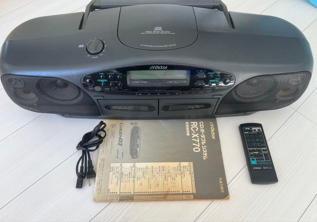 《当時モノ》ビクター　CDラジカセ　RC-X770 取説　リモコン付