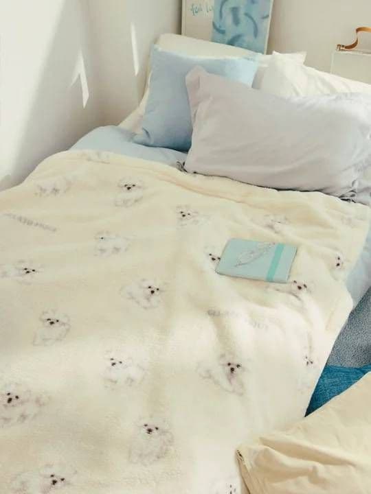 新品 ジェラートピケ Sleep DOG柄 プリント毛布