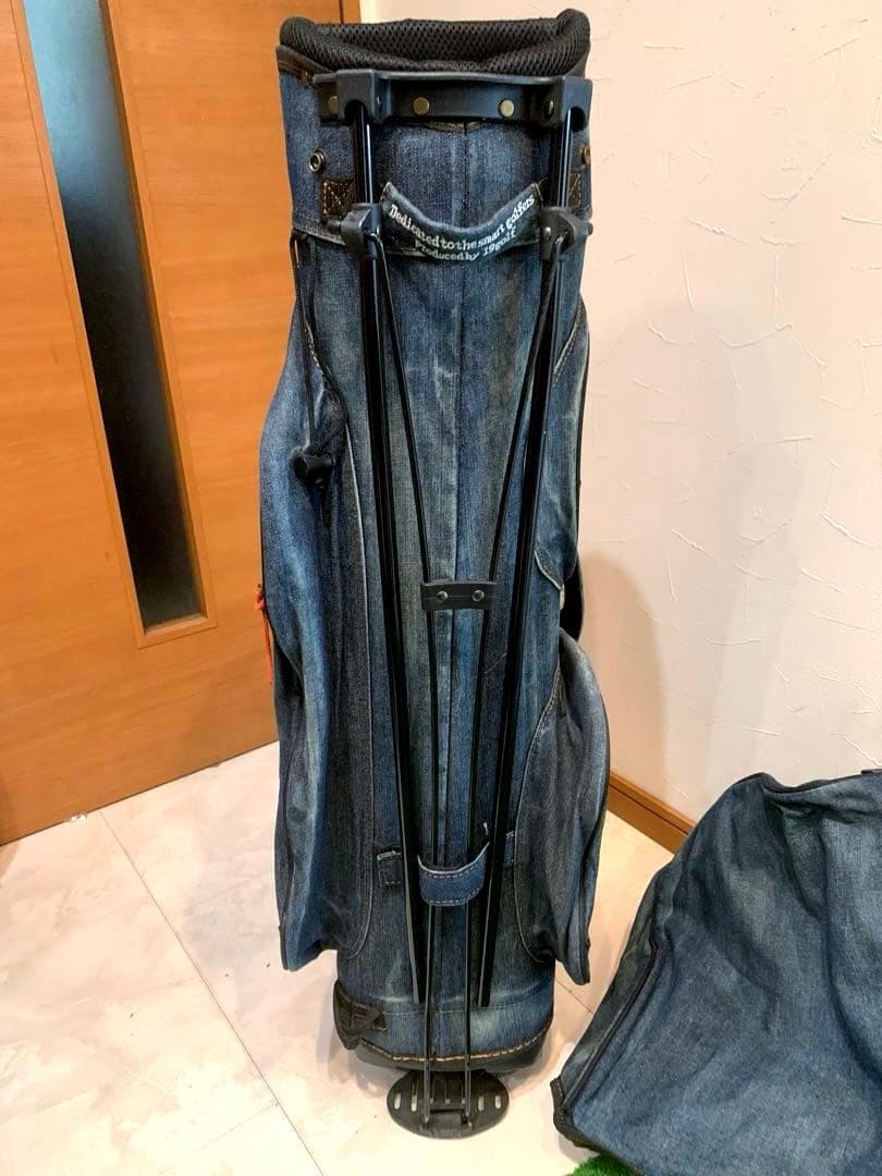 希少　完売　良品　ラヘラゴルフ　デニム　キャディバッグ　スタンド