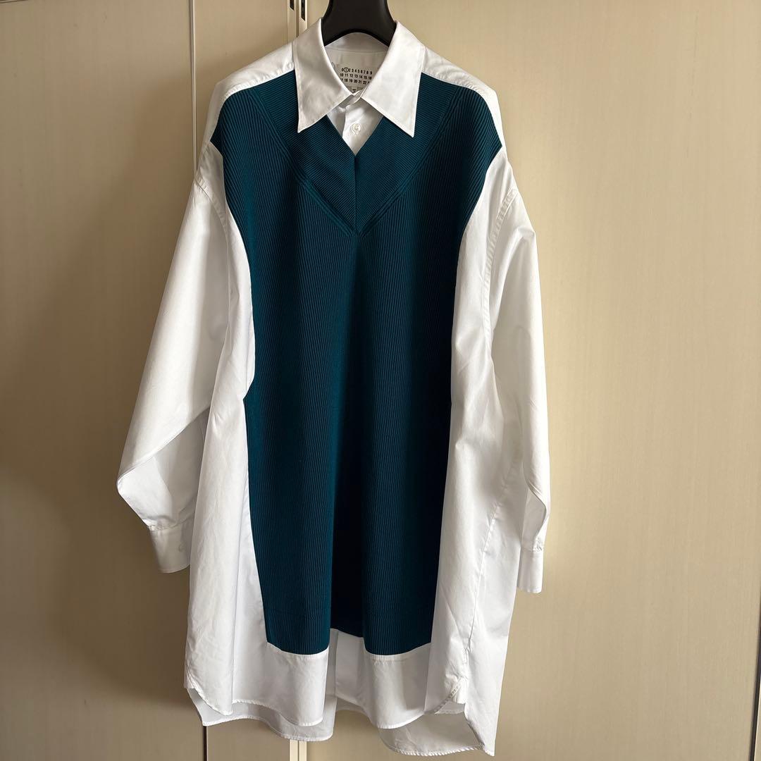 断捨離さま専用マルジェラ オーバーサイズニットドッキングシャツワンピース