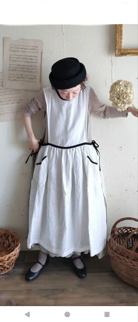 meguri-megutte １周年！【限定】パイピングエプロンワンピース