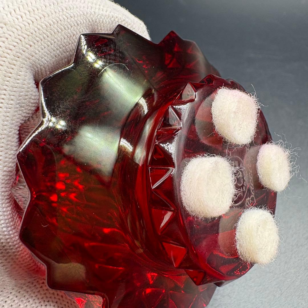 箱付 バカラ クリスマスツリー インテリア クリスタル　レッド　no.166