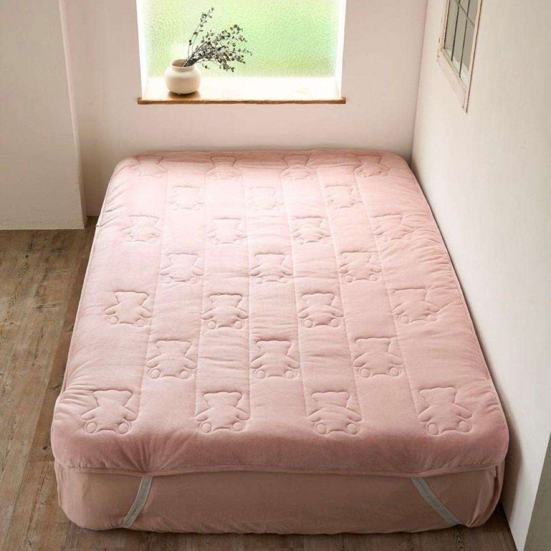 【新品未開封】ジェラートピケ スリープ ベアキルト 敷きパッド シングル ピンク