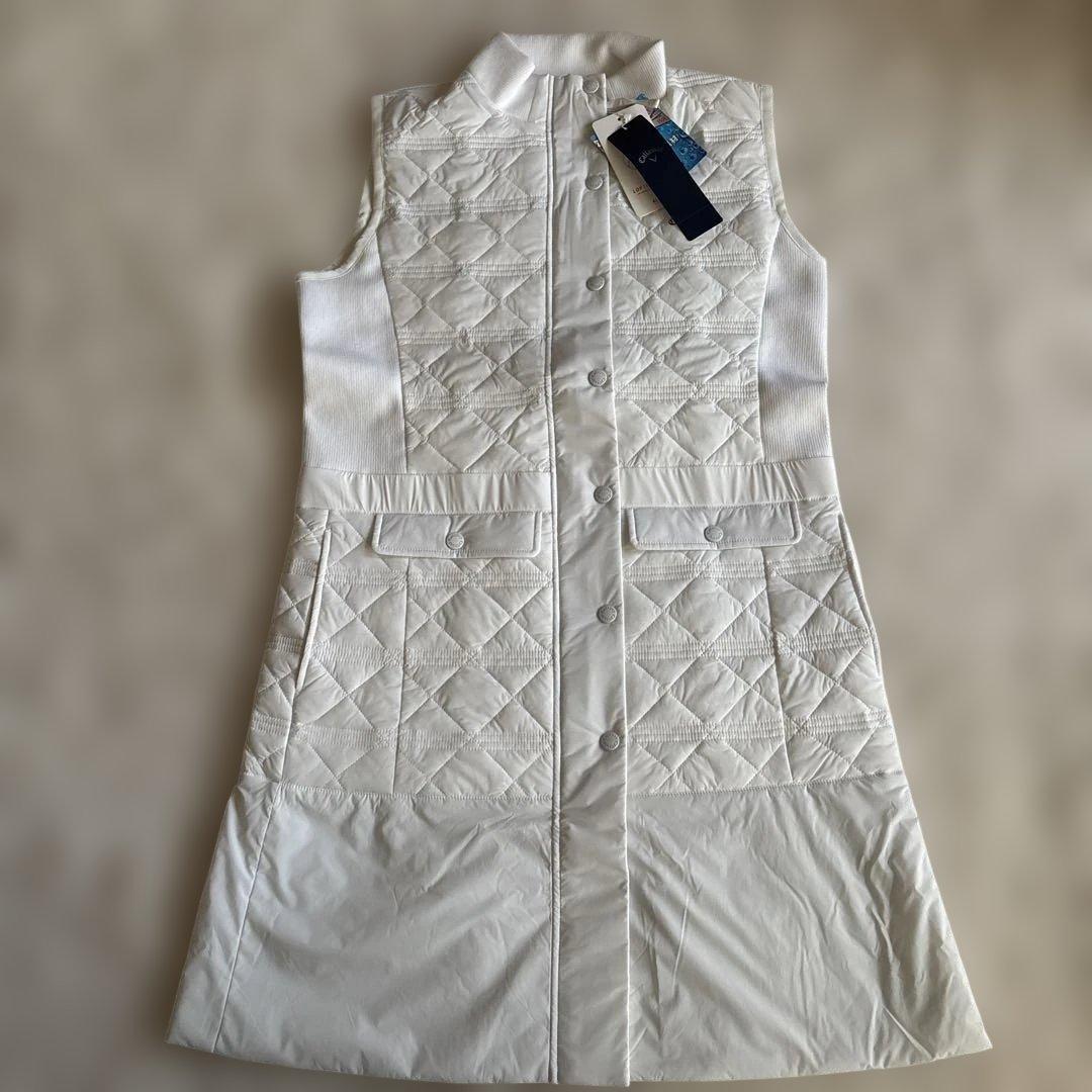 新品　キャロウェイ　中綿入りロングベスト　白　サイズLL 送料込み