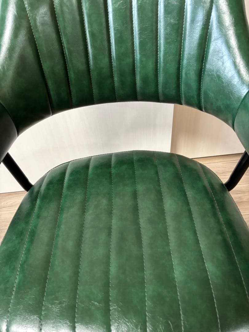 デスクチェア ヴィンテージ調 カフェ風 おしゃれ 肘.キャスター付き グリーン