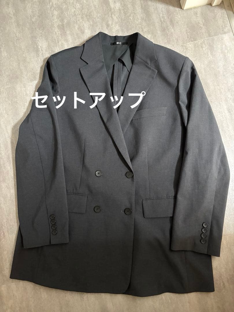 【セットアップ】ユニクロC 感動ジャケット 感動パンツ ダークグレー