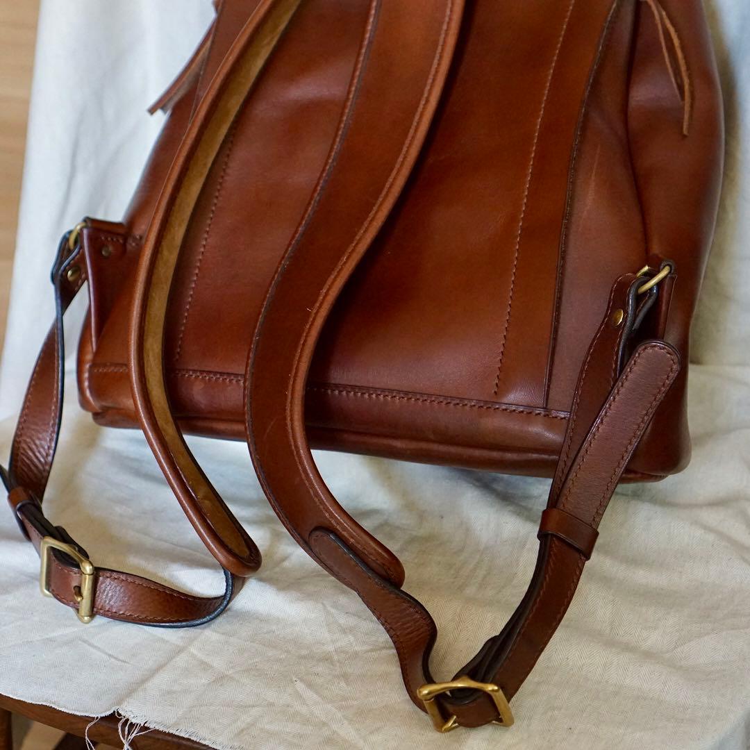 ハンドメイド　手縫い　レザーリュック　イタリアンレザー