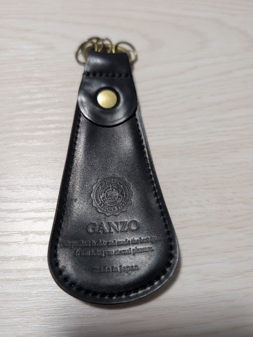ganzo ガンゾ シューホーンキーホルダー ジェルコードバン ブラック 黒