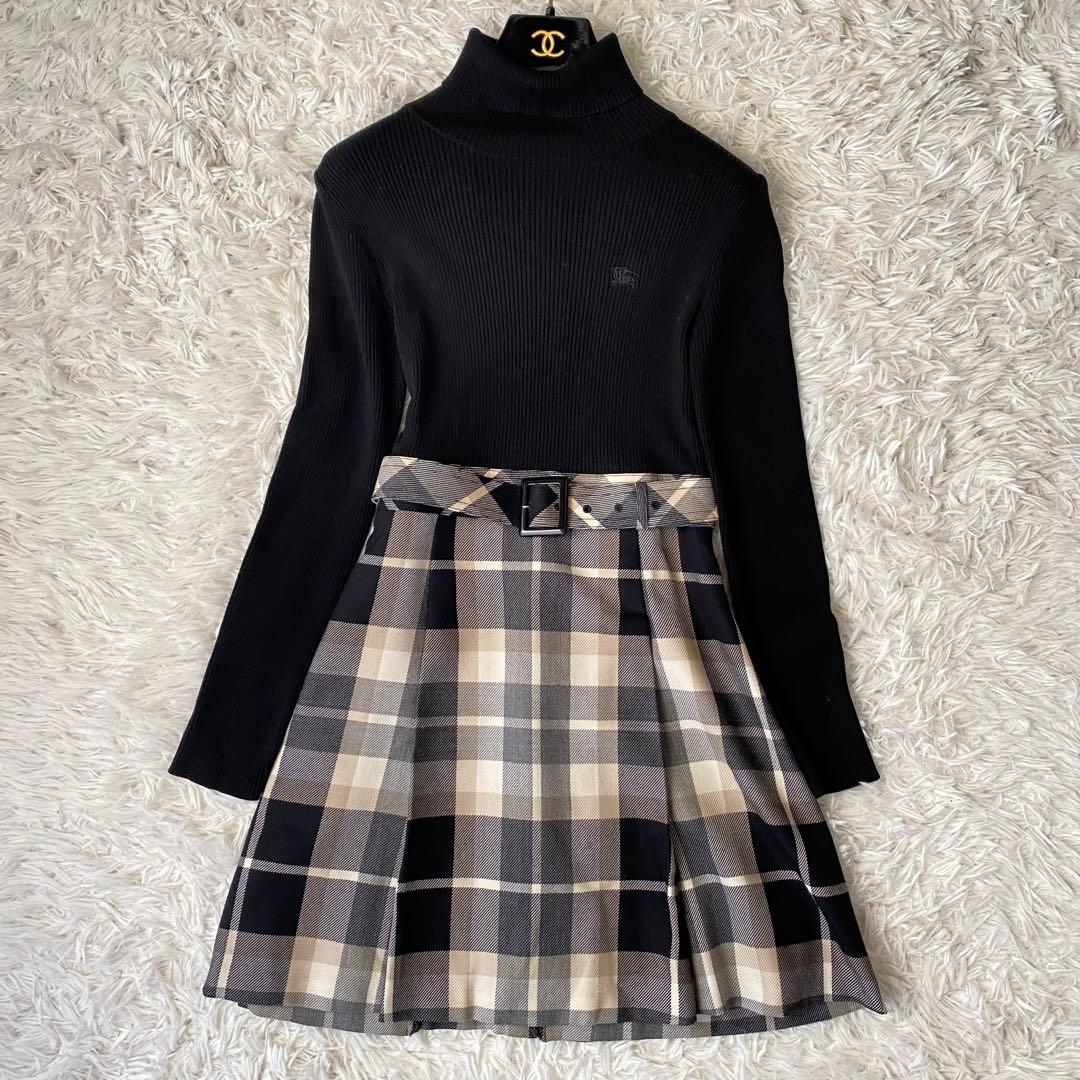 ノリコ バーバリーブルーレーベル ドッキングワンピース ニット