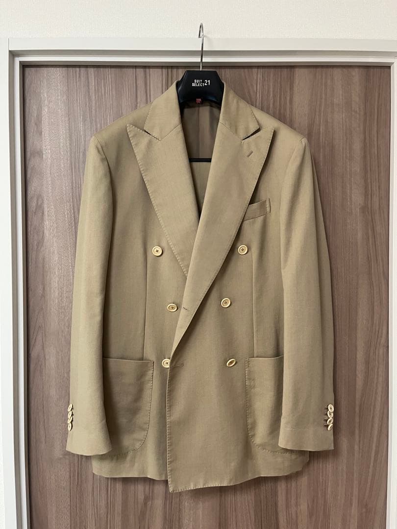 デペトリロ ダブルスーツ ウール×コットン ベージュ系 春夏