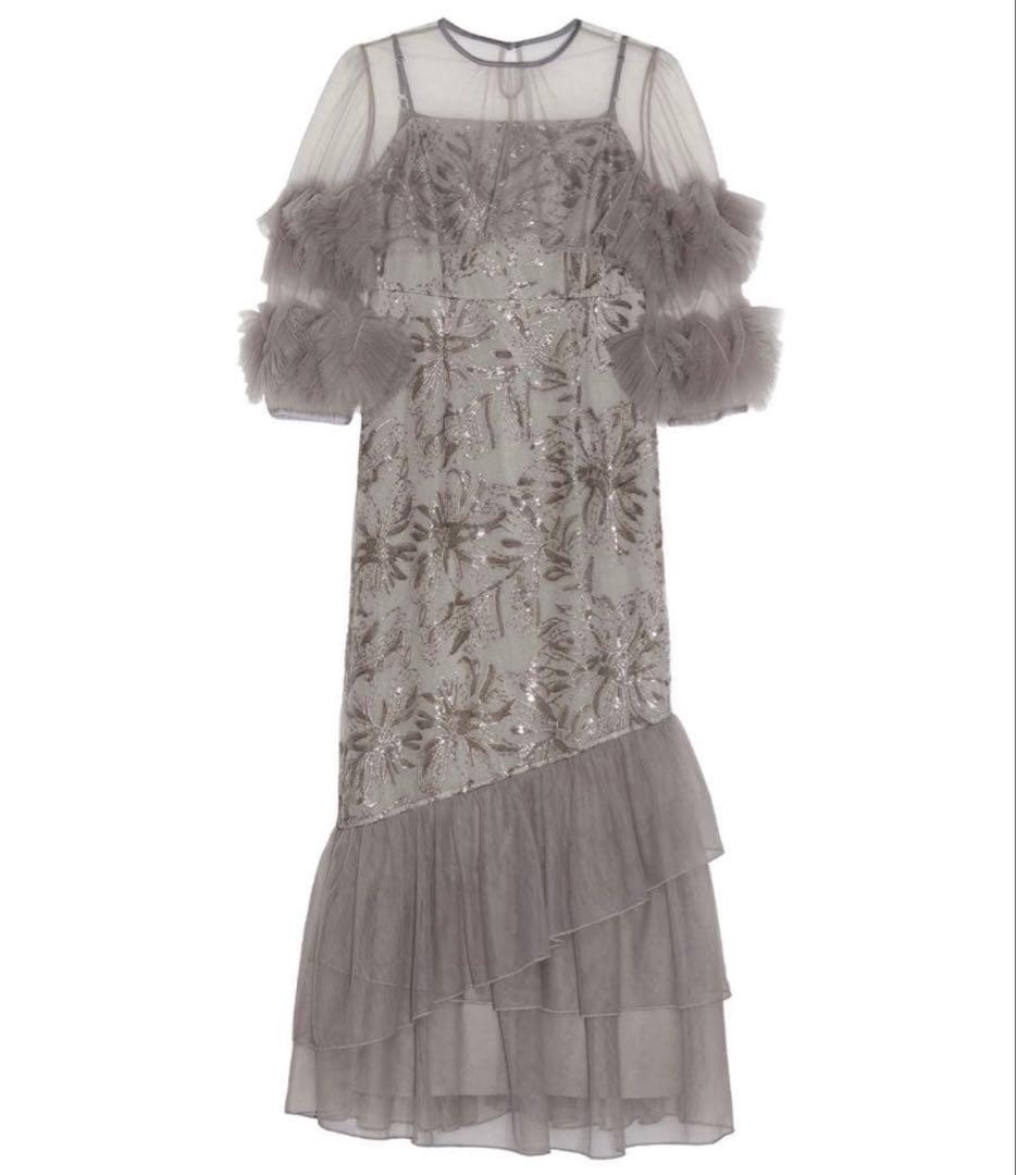 leja フリル付き パーティードレス