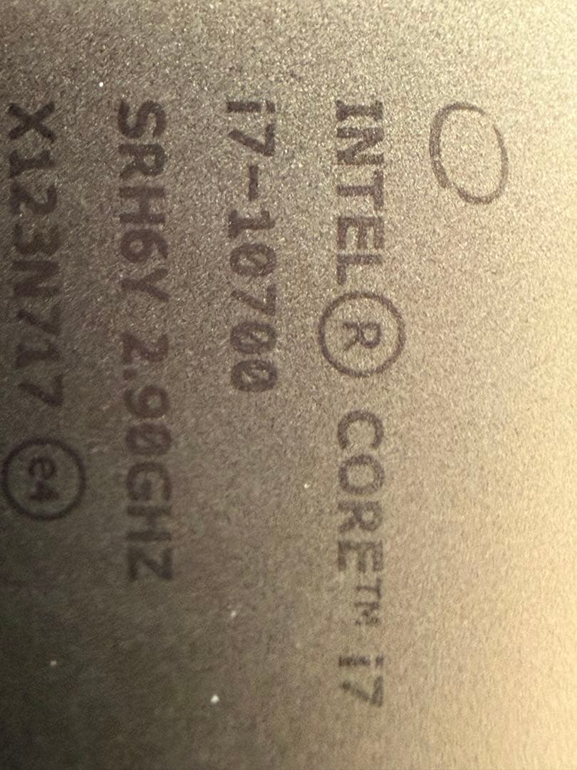 Intel Core i7-10700 CPU 2.90GHz動作品