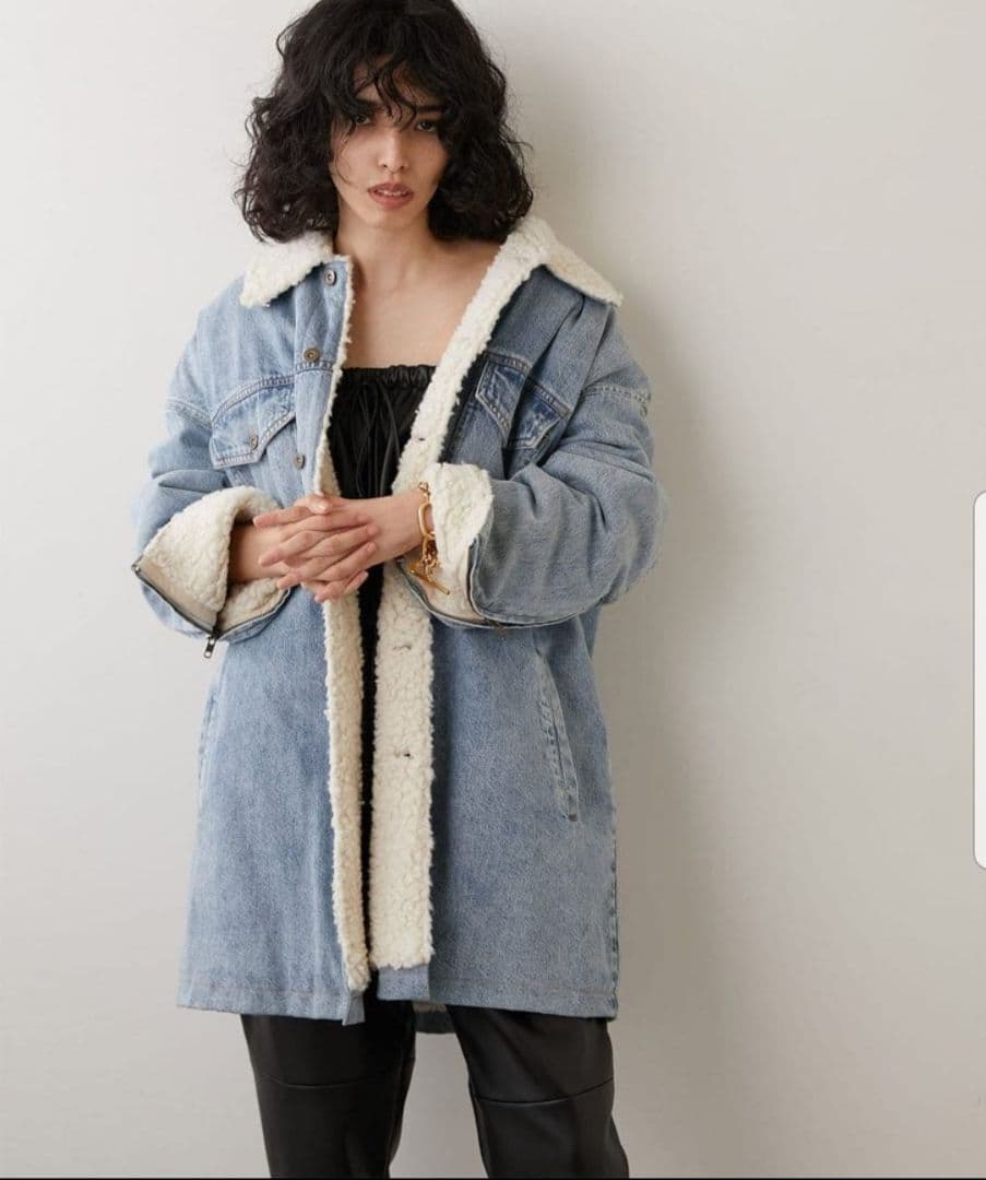 Whim Gazette DENIMボアブルゾン オーバーサイズウィムガゼット