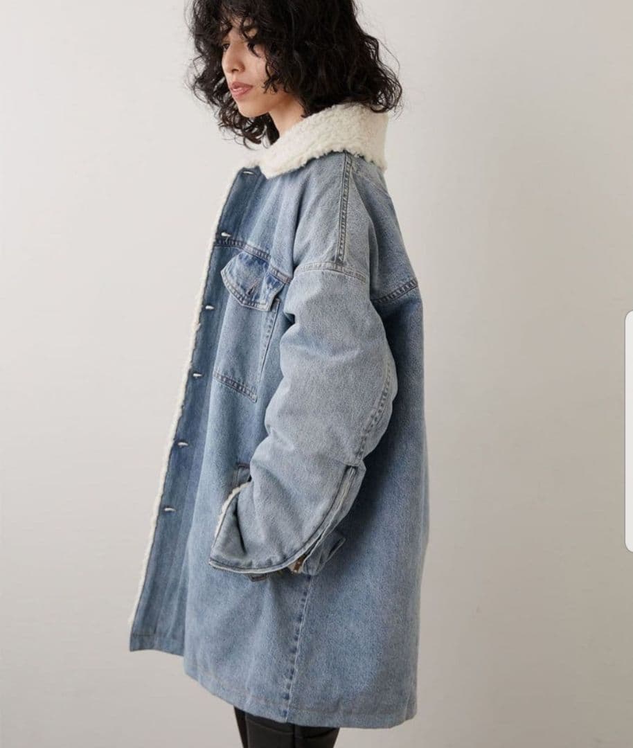 Whim Gazette DENIMボアブルゾン オーバーサイズウィムガゼット