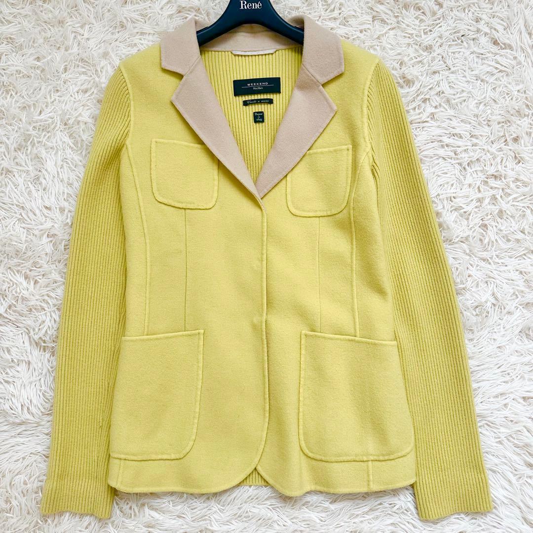 マックスマーラ クチートアマーノ ウールテーラードジャケット 黄色 L