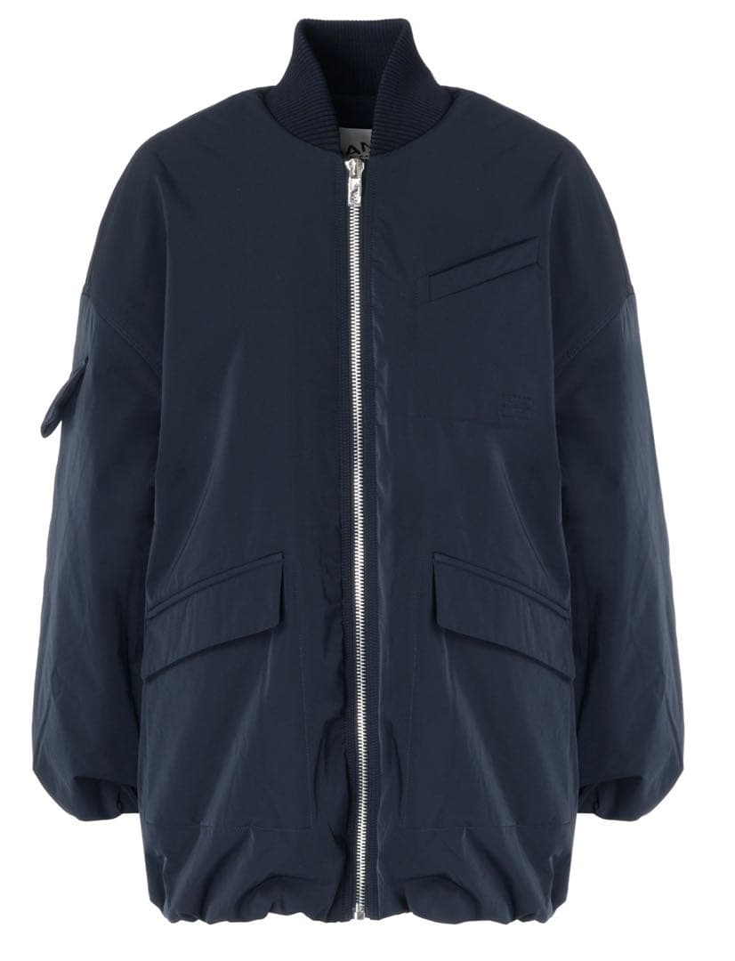 GANNI ネイビー　ボンバー　中綿　MA-1 ジャケット　ブルゾン　XXS