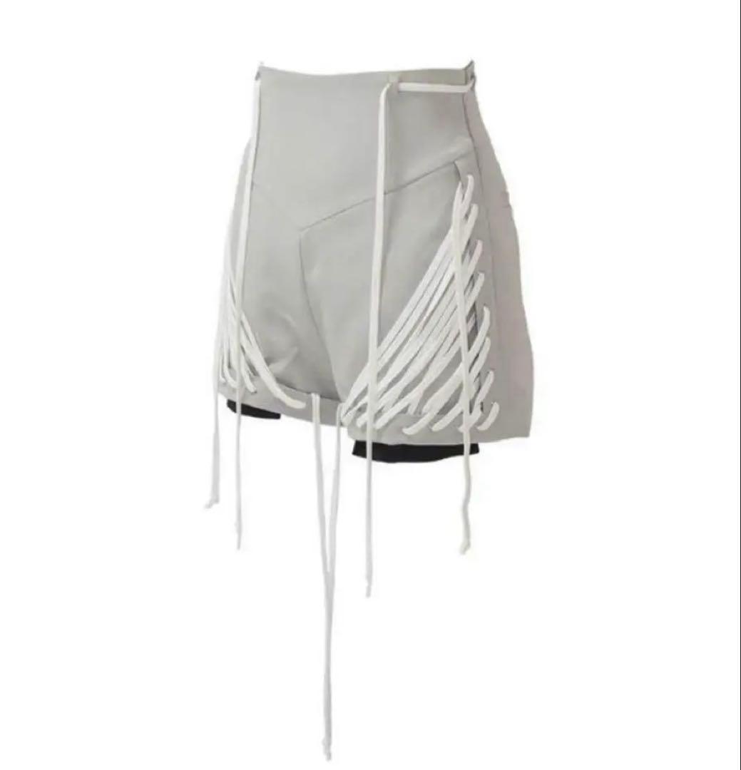 theredthread S lace up shorts gray Sサイズ