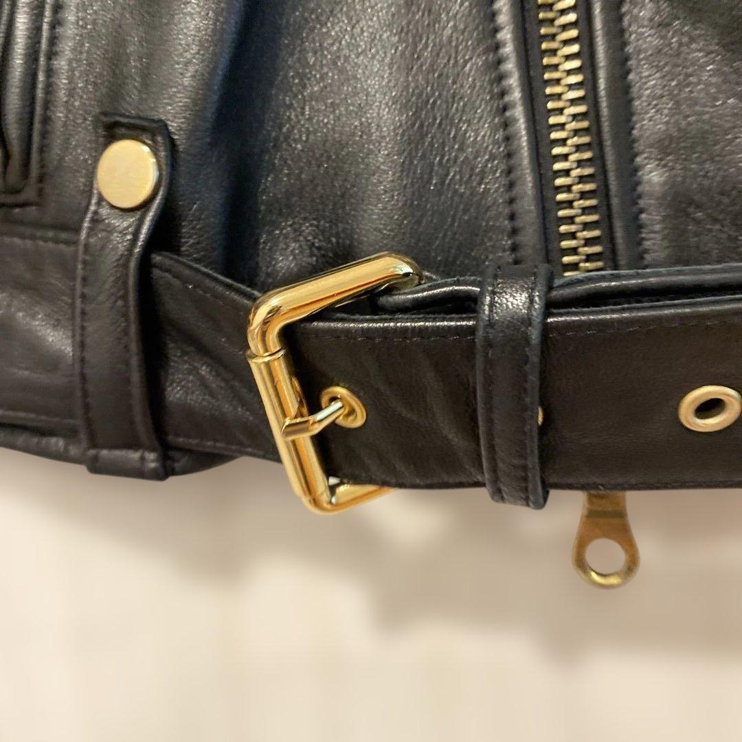 チンクアンタCinquanta サイズ38ブラックレザーライダースジャケット