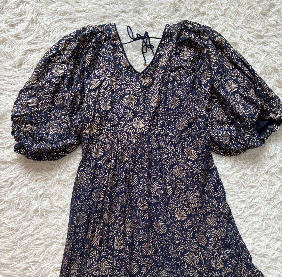 ヌキテパ　 コットンボイルフラワープリントワンピース　23ss