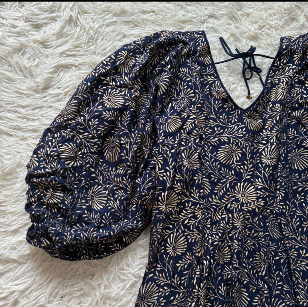 ヌキテパ　 コットンボイルフラワープリントワンピース　23ss