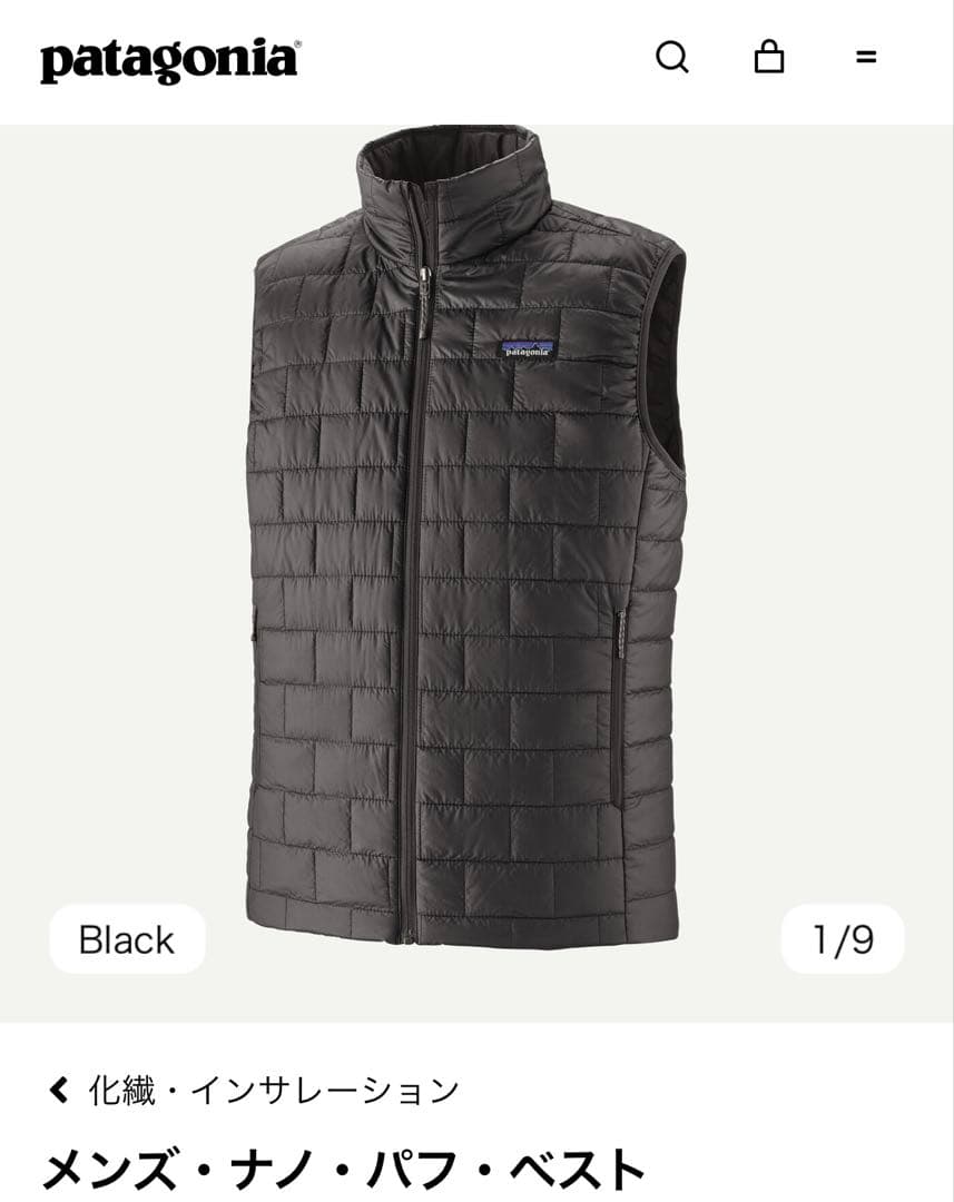 Patagonia メンズ ナノ パフ ベスト M ブラック