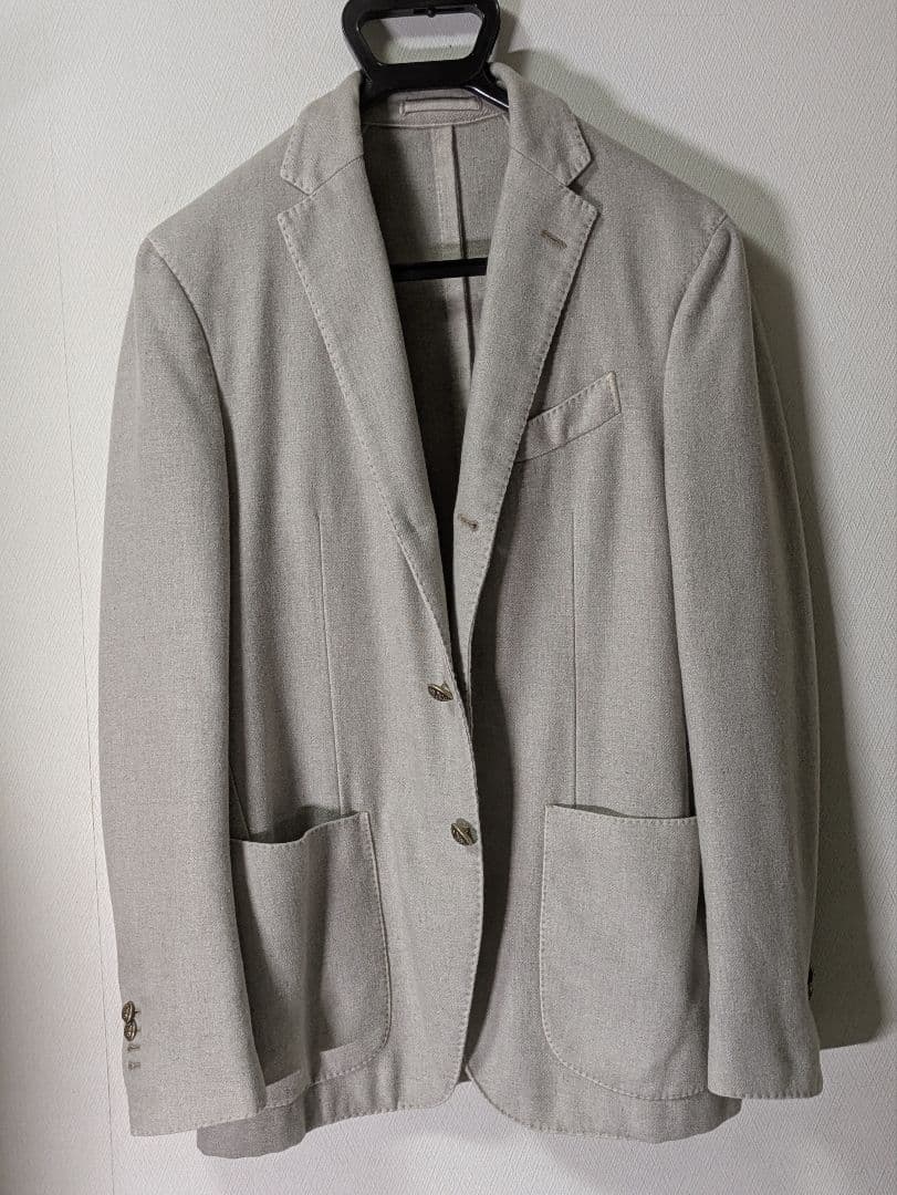 ラルディーニ メンズテーラードジャケット 48 ベージュ 本切羽 メタルボタン