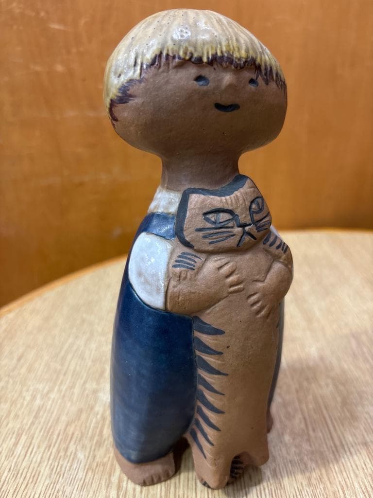 希少 Lisa Larson リサラーソン UNGAR Pelle 少年と猫