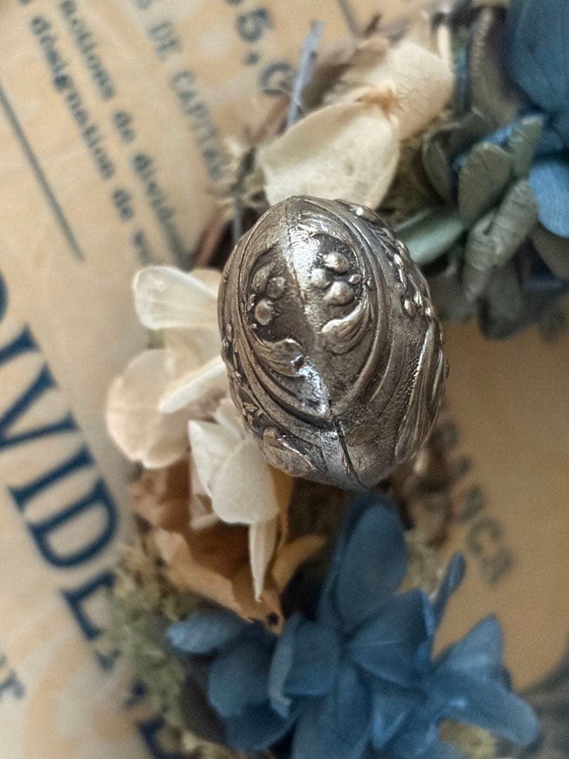 フランスアンティーク シーリングスタンプ ヤドリギ シルバープレート