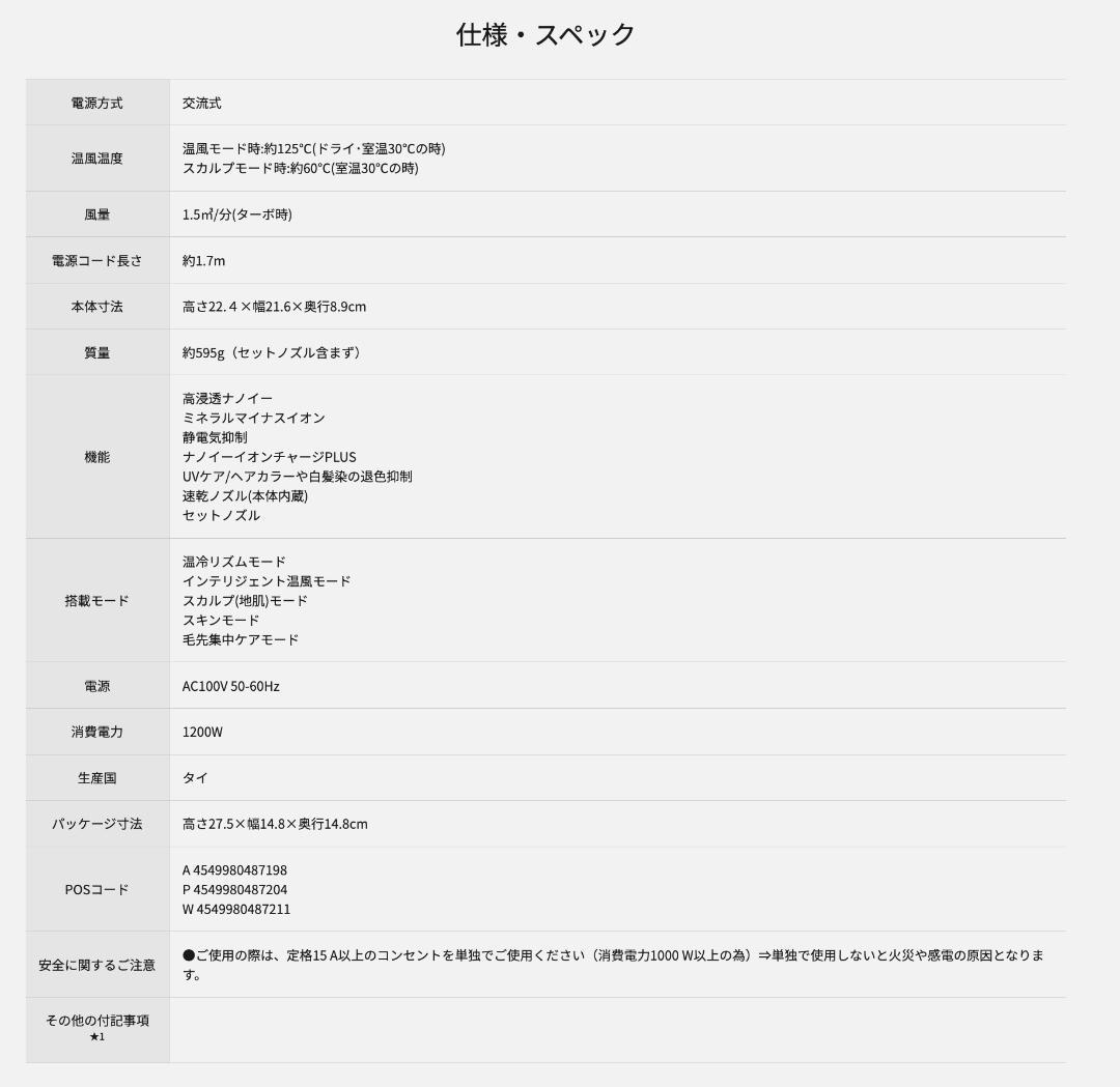 Panasonic ナノケア ヘアドライヤー EH-NA0G 1200W