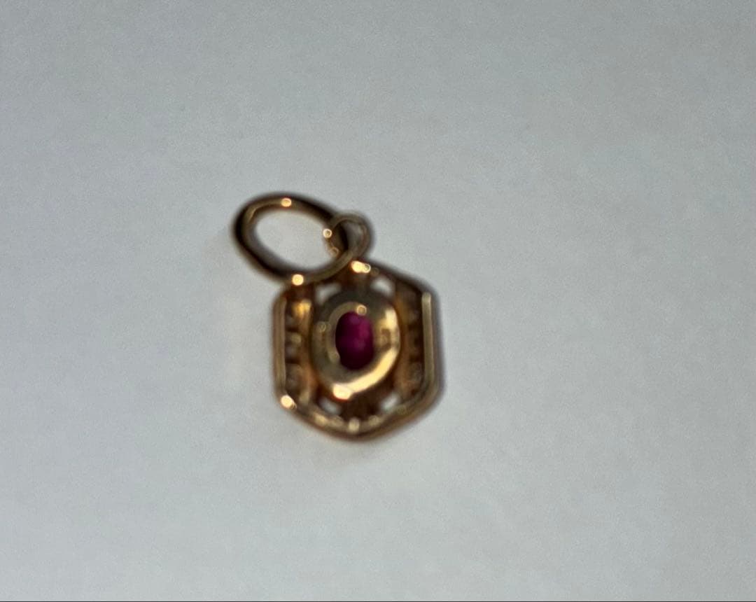 アガット ルビー ダイヤモンド 10K チャーム