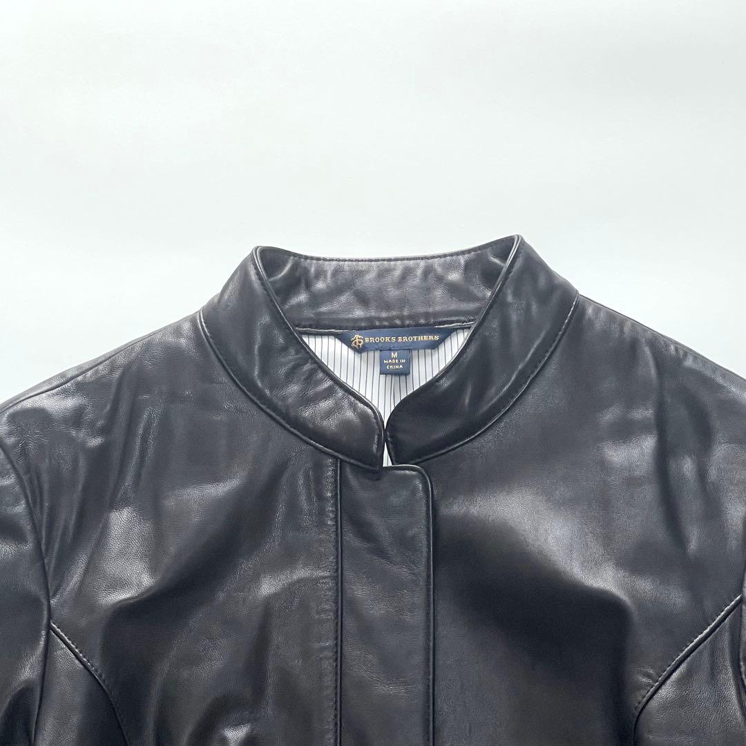【極美品】ブルックスブラザーズ　シングルレザージャケット　羊革　現行　黒　M