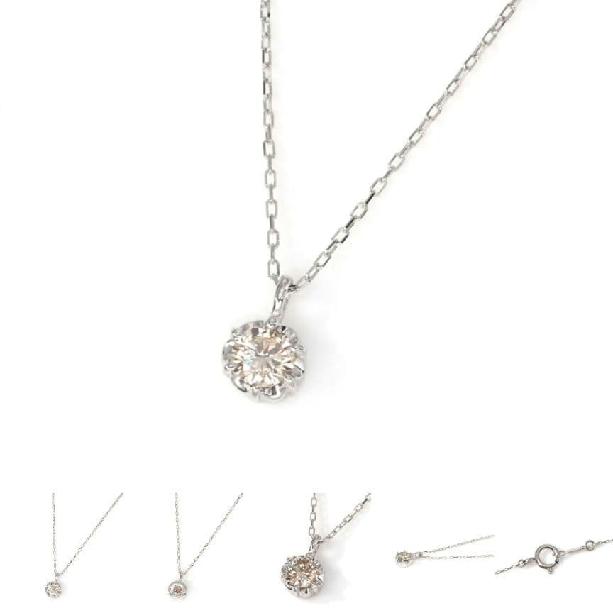 AVALANCHE　10K ホワイトゴールド ダイヤモンド ネックレス40cm