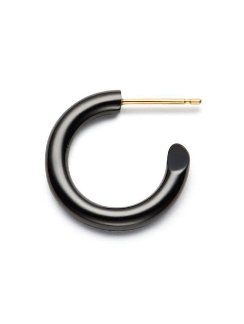 nt出品　キャリアリングブラックフープピアス501（両耳用）