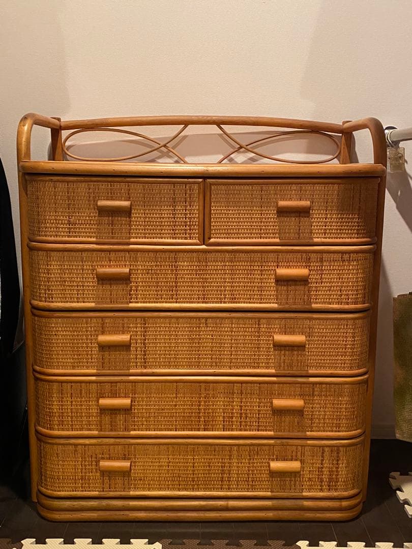 wjw571210 　2つセット　高級ライン　籐のタンス　　チェスト